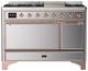 Ilve® Majestic III 48" Stainless Steel Pro Style Dual Fuel Liquid Propane Range with 8 Burners and Copper Trim-0
