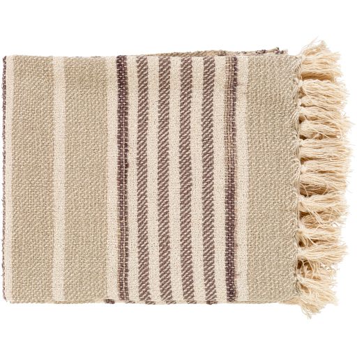 Surya Beau Khaki 50"x60" Throw Blanket-0