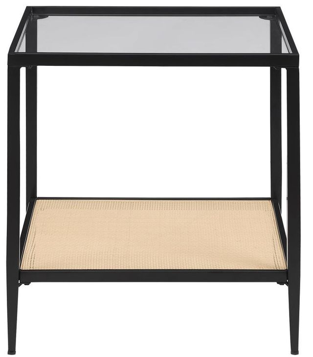 Coaster® Amherst 2-Piece Tempered Glass Top Occasional Table with Black Base Set-2