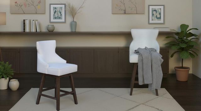 Nest Home Collections Lacey Barbury Pearl/Medium Gray Swivel Counter Stool-1