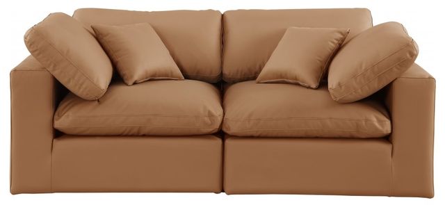 Meridian Furniture Comfy 2-Piece Cognac Modular Sectional Sofa-1