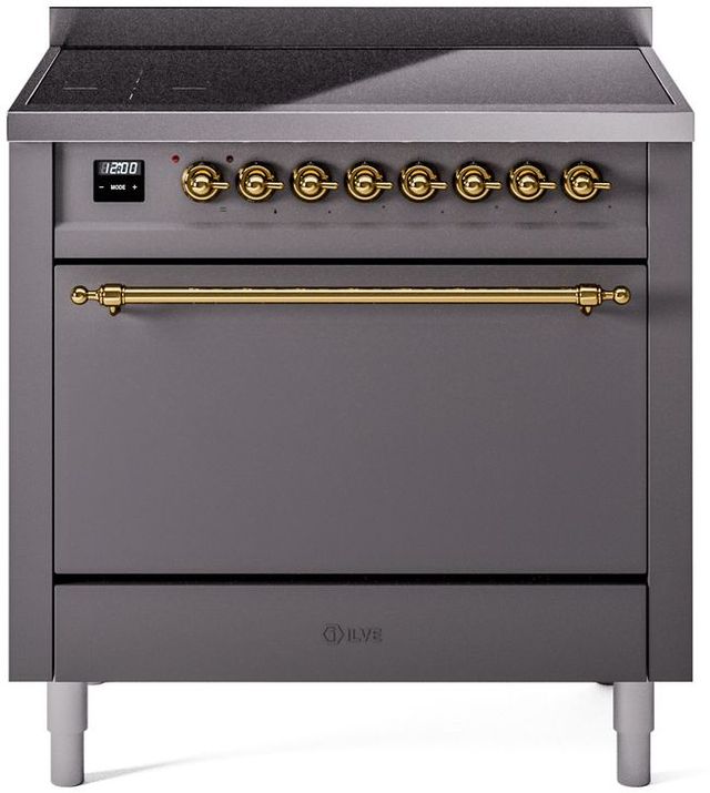 Ilve® Nostalgie II Series 36" Graphite Matte Pro Style Induction Range-0