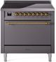 Ilve® Nostalgie II Series 36" Graphite Matte Pro Style Induction Range-0