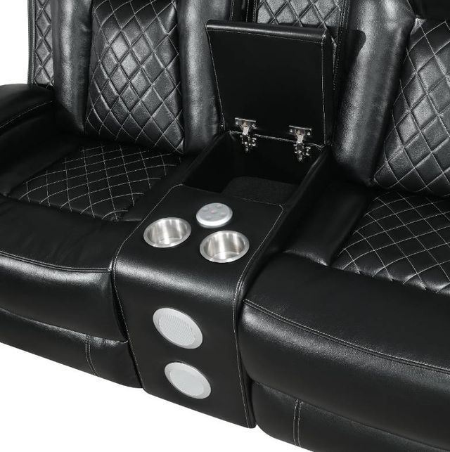 New Classic® Home Furnishings Orion Black Power Reclining Loveseat with Footrest and Headrest-3
