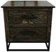 International Furniture Direct Teak Stained Dark Nightstand-4