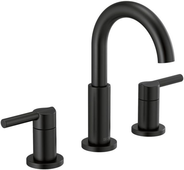 Delta Nicoli® Matte Black 2-Handle Widespread Bathroom Faucet-0