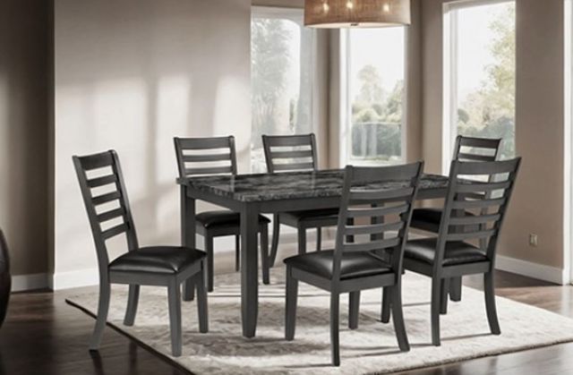 Furniture of America® Adia 7-Piece Dark Gray Dining Set-1