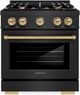 ZLINE Select Autograph Edition 30" Black Stainless Steel Pro Style Dual Fuel Range with Champagne Bronze Accents-0