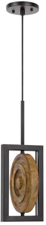 Cal® Lighting & Accessories Fano Black/Pine Pendant-0