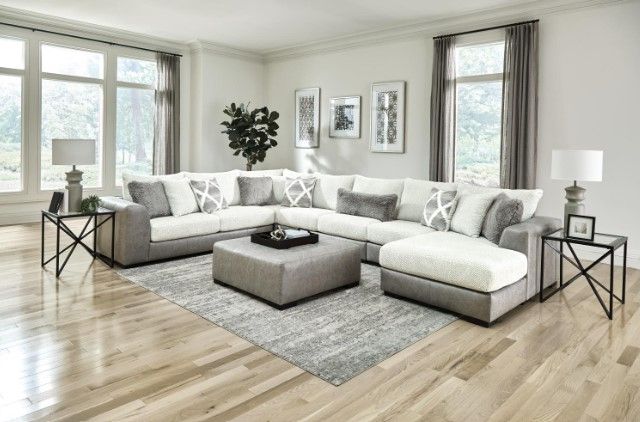 Albany Industries 4-Piece Attract Dove Right-Arm Facing Chaise Sectional-1