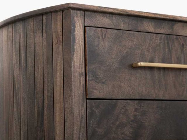 International Furniture Direct Dark Mezquite Black Curved Chest-3