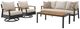 Signature Design by Ashley® Carlsbad Beach 4-Piece Dark Brown/White Aluminum Outdoor Conversation Set-2