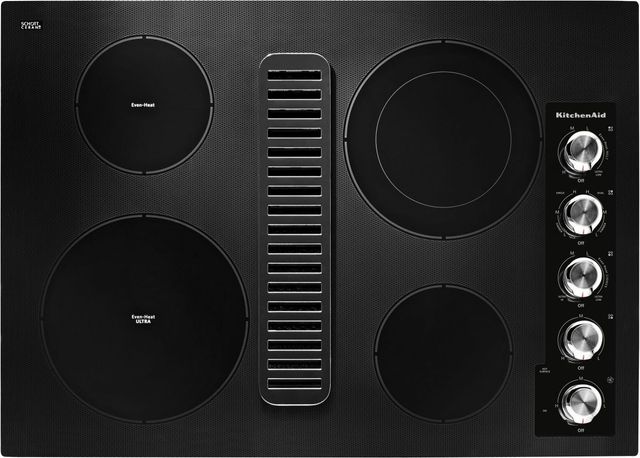 KitchenAid® 30" Black Electric Downdraft Cooktop-0