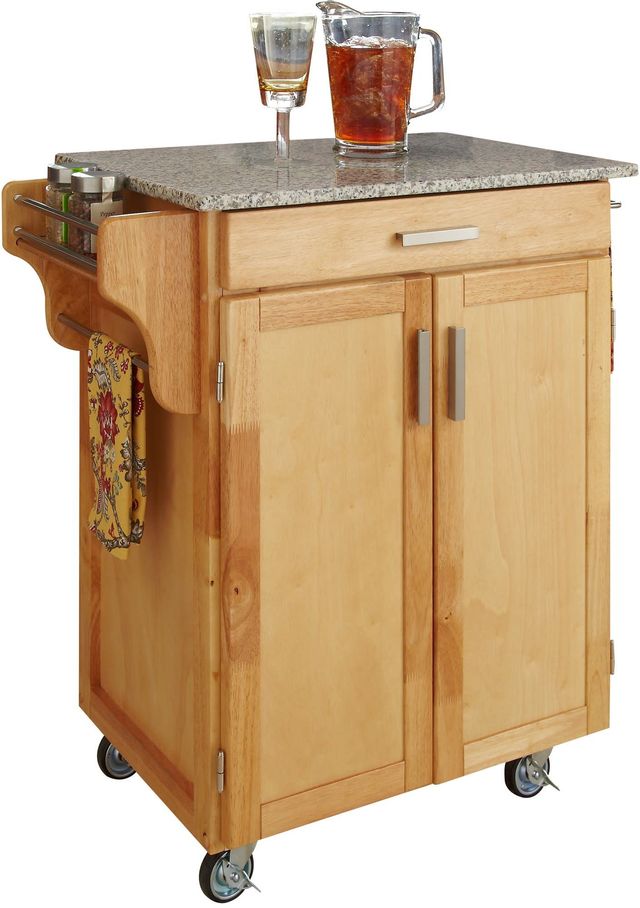 homestyles® Cuisine Cart Natural/Salt-and-Pepper Granite Kitchen Cart-0
