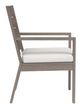 Sunset West Laguna Driftwood Aluminum Outdoor Dining Arm Chair with Canvas Flax Cushion-1