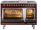 Ilve® Nostalgie II Series 48" Burgundy Pro Style Dual Fuel Range-2