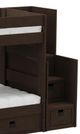 Elements International Cali Kids Brown Twin Over Twin Bunk Bed with Staircase and Trundle-1