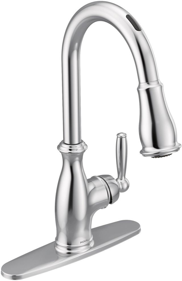 Moen® U By Moen Brantford® Chrome Single Handle High Arc Pulldown Kitchen Smart Faucet™-1