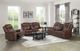 Elements International Carrera Brown Gliding Reclining Loveseat with Console-2