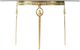 A & B Home Glass Top Retangular  Corner Table with Golden Legs-3