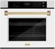 ZLINE Autograph Edition Professional 30" Satin Stainless Steel Single Electric Wall Oven with White Matte Door and Champagne Bronze Accents-0