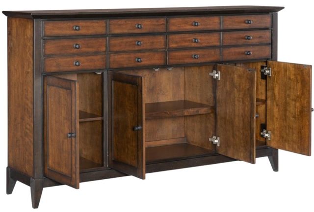 Legacy Classic Fenmore Dark Mocha/Distressed Cherry Credenza-1