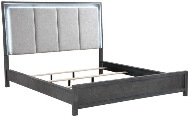 New Classic® Home Furnishings Odessa Charcoal King Upholstered Panel Bed-4