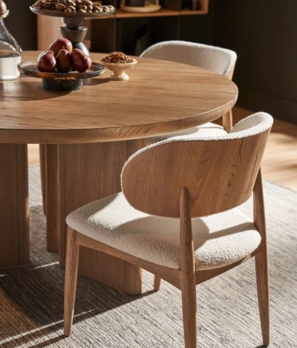 Universal Explore Home™ New Modern Juno Berber Snow/Natural Oak Side Chair-1