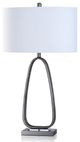 Stylecraft Brushed Steel/White Table Lamp-0