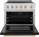 ZLINE Autograph Edition Paramount 36" Stainless Steel Pro Style Induction Range with Black Matte Door & Polished Gold Accents-1