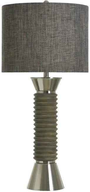 StyleCraft Norman Wyatt Home Ridgeland Brushed Steel/Garrison Gray Poly Table Lamp-0