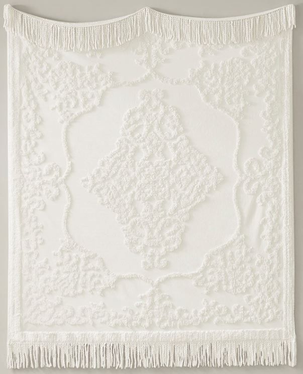 Olliix by Madison Park Chloe Ivory 100% Cotton Tufted Chenille Lightweight Throw with Fringe Tassel-1