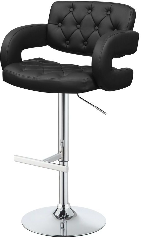 Coaster® Brandi Black/Chrome Adjustable Stool-1
