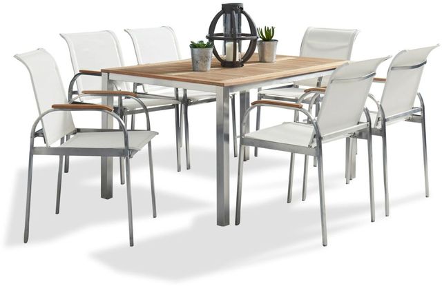 homestyles® Aruba 7-Piece White Outdoor Dining Set-0