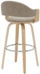 Armen Living Daxton 2-Piece Oak/Vintage Taupe Barstool Set-3