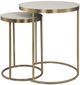 Uttermost® Aragon 2-Piece White Nesting Table with Brass Base Set-4