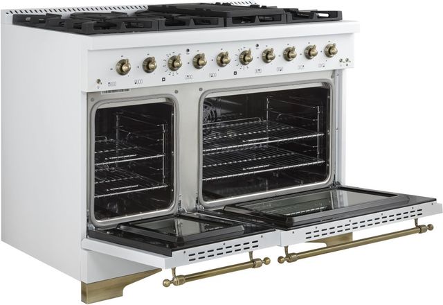 FORNO® Antico Alta Qualita 48" White Pro Style Dual Fuel Range-3