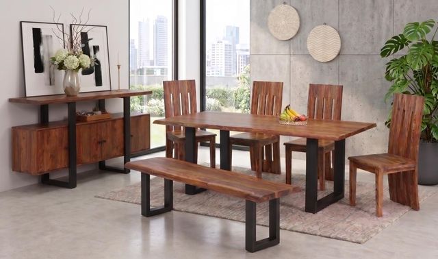 Jaipur Furniture Carden Brownstone Dining Table with Black Base-1