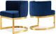Meridian Furniture Gianna Navy/Gold Velvet Dining Chair-1
