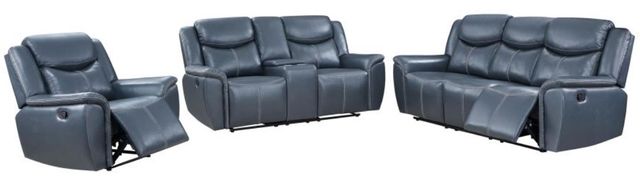 Coaster® Sloane 3-Piece Blue Upholstered Manual Reclining Living Room Set-0