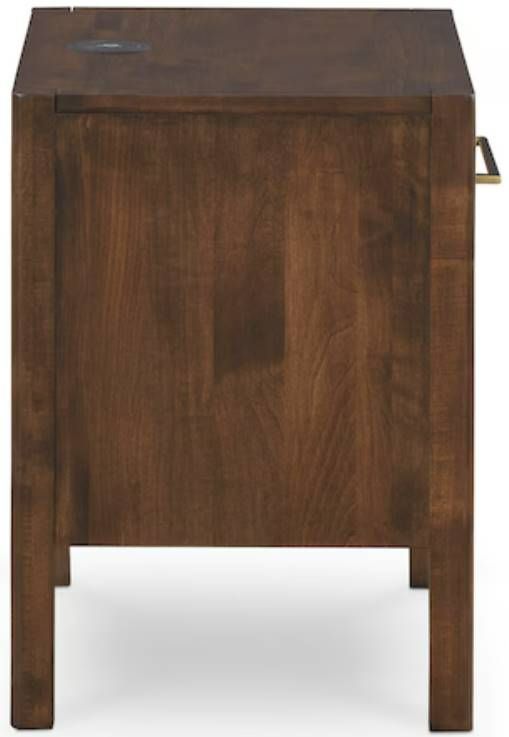 Bassett® Furniture BenchMade Parkway Tobacco Bedside Table with Charger-2