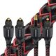 AudioQuest® Cinnamon Optical Set of 5 0.75 m Toslink Fiber-Optic Cable + Mini-Adaptor, Red on Black-0