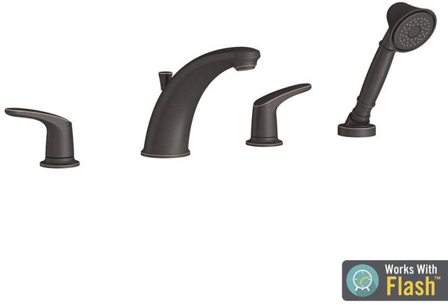 American Standard Colony® Pro Legacy Bronze Deck Mounted Roman Tub Faucet with Hand Shower-1