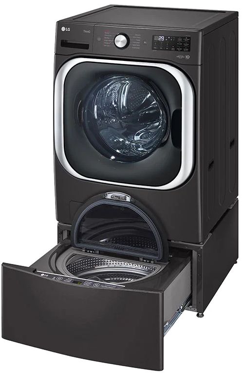LG SideKick 1.0 Cu. Ft. Black Steel Pedestal Top Load Washer - Thumbnail 5