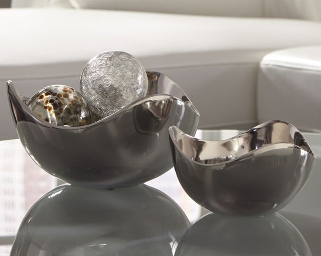 Signature Design by Ashley® Donato 2-Piece Chrome Bowl Set-1