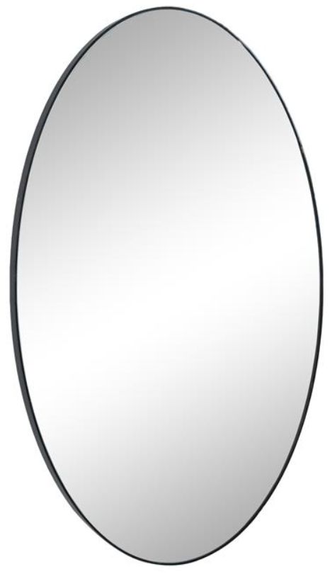 Deco Marche Black 24" Oval Thin Minimalistic Frame Mirror-1
