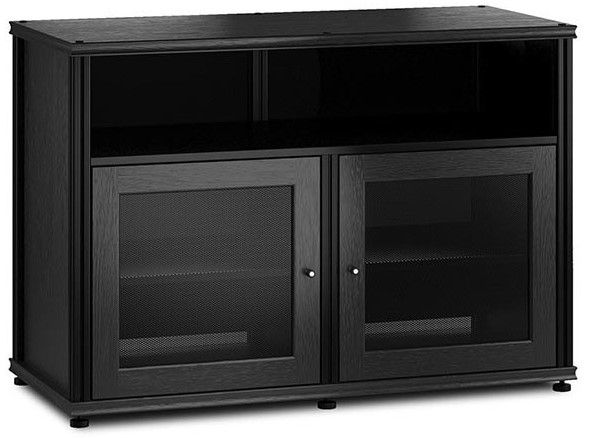 Salamander Designs® Synergy System Black Oak 2-Door and 3-Shelves AV Cabinet with Black Post
