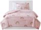 Olliix by Mi Zone Kids Alicia Pink Full Rainbow Metallic Printed Stars Complete Bed and Sheet Set-0