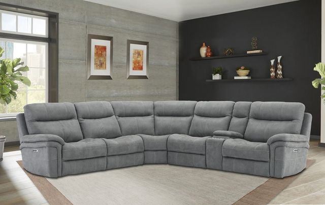 Parker House® Mason 6-Piece Carbon Power Curved Reclining Sectional-1