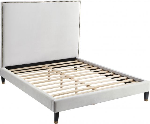 Meridian Furniture Harlie Cream Full Upholstered Panel Bed-2
